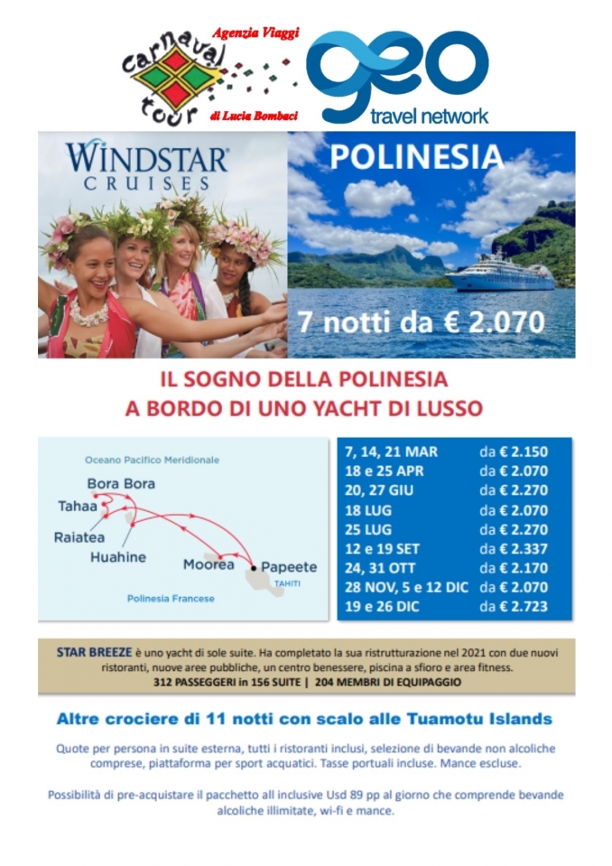 Windstar - Polinesia - Carnaval Tour