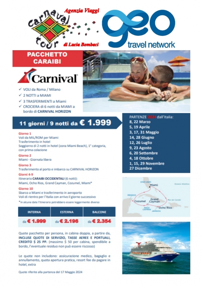 Carnival Horizon - Caraibi - Carnaval Tour