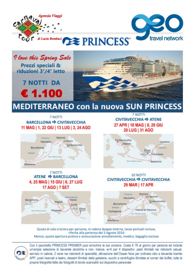 Sun Princess - Mediterraneo - Carnaval Tour