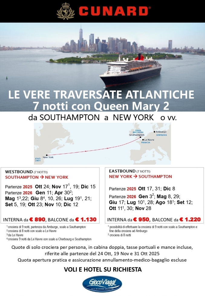 Si Riparte con le Grandi Crociere Transatlantiche - Carnaval Tour