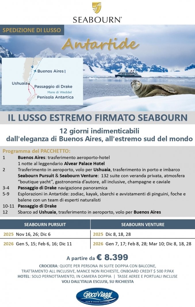 Seabourn - Antartide 2026 - Carnaval Tour
